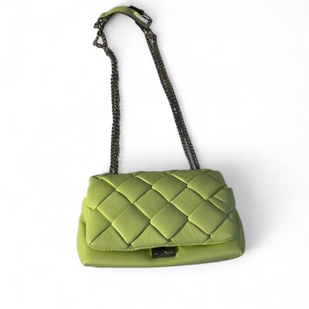 a new day Lime Quilted Shoulder Bag with Chain Strap